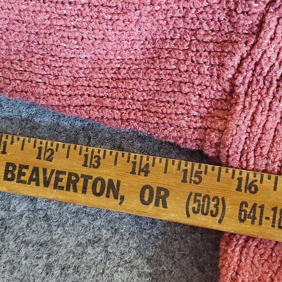 American Eagle Red Jegging Sweater Size Small Relaxed Fit Chunky Knit 1/4 Button - Picture 11 of 11